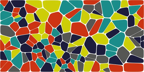 Vitray renkli voronoi fileto, vektör soyut ile. Düzensiz hücre arka plan deseni. 2D geometrik şekiller kılavuz. En boy oranı 2:1
