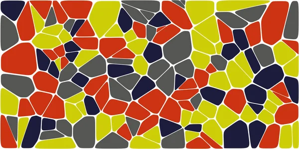 Vitray renkli voronoi fileto, vektör soyut ile. Düzensiz hücre arka plan deseni. 2D geometrik şekiller kılavuz. En boy oranı 2:1