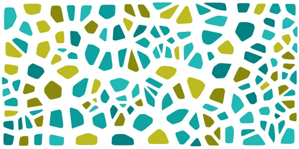 Vitray renkli voronoi fileto, vektör soyut ile. Düzensiz hücre arka plan deseni. 2D geometrik şekiller kılavuz. En boy oranı 2:1