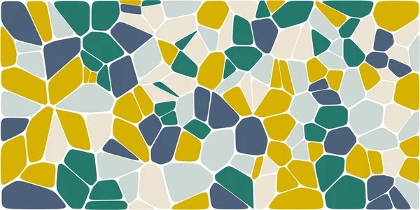 Vitray renkli voronoi fileto, vektör soyut ile. Düzensiz hücre arka plan deseni. 2D geometrik şekiller kılavuz. En boy oranı 2:1