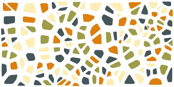 Vitray renkli voronoi fileto, vektör soyut ile. Düzensiz hücre arka plan deseni. 2D geometrik şekiller kılavuz. En boy oranı 2:1