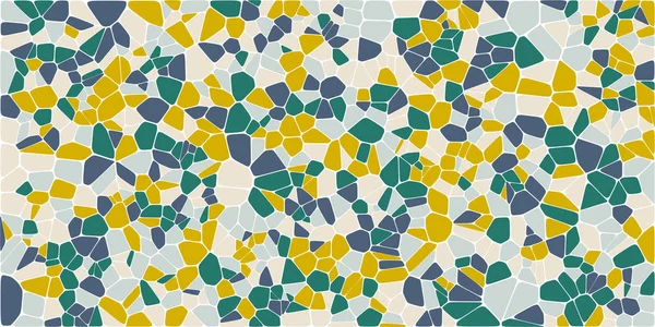 Vitray renkli voronoi fileto, vektör soyut ile. Düzensiz hücre arka plan deseni. 2D geometrik şekiller kılavuz. En boy oranı 2:1