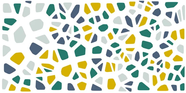 Vitray renkli voronoi fileto, vektör soyut ile. Düzensiz hücre arka plan deseni. 2D geometrik şekiller kılavuz. En boy oranı 2:1