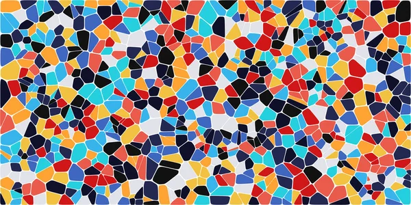 Vitray renkli voronoi fileto, vektör soyut ile. Düzensiz hücre arka plan deseni. 2D geometrik şekiller kılavuz. En boy oranı 2:1