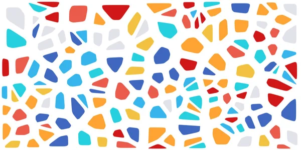 Vitray renkli voronoi fileto, vektör soyut ile. Düzensiz hücre arka plan deseni. 2D geometrik şekiller kılavuz. En boy oranı 2:1