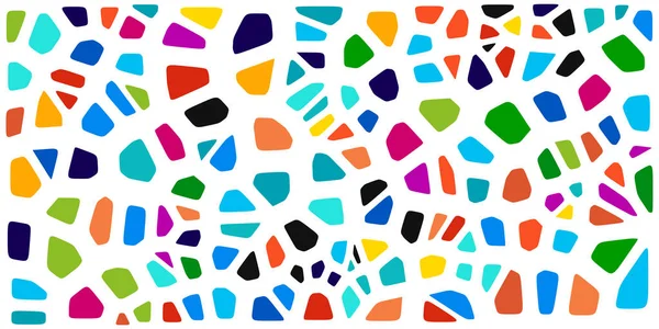 Vitray renkli voronoi fileto, vektör soyut ile. Düzensiz hücre arka plan deseni. 2D geometrik şekiller kılavuz. En boy oranı 2:1