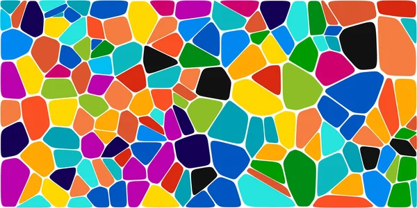Vitray renkli voronoi fileto, vektör soyut ile. Düzensiz hücre arka plan deseni. 2D geometrik şekiller kılavuz. En boy oranı 2:1