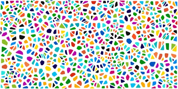 Vitray renkli voronoi fileto, vektör soyut ile. Düzensiz hücre arka plan deseni. 2D geometrik şekiller kılavuz. En boy oranı 2:1