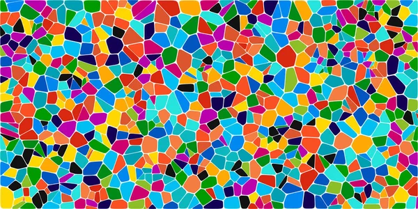 Vitray renkli voronoi fileto, vektör soyut ile. Düzensiz hücre arka plan deseni. 2D geometrik şekiller kılavuz. En boy oranı 2:1