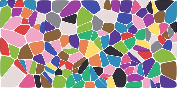 Vitray renkli voronoi fileto, vektör soyut ile. Düzensiz hücre arka plan deseni. 2D geometrik şekiller kılavuz. En boy oranı 2:1