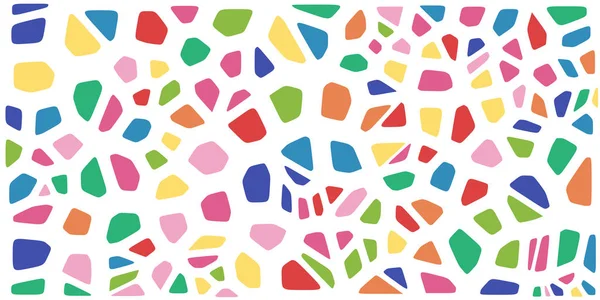 Vitray renkli voronoi fileto, vektör soyut ile. Düzensiz hücre arka plan deseni. 2D geometrik şekiller kılavuz. En boy oranı 2:1