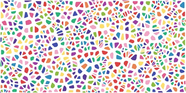 Vitray renkli voronoi fileto, vektör soyut ile. Düzensiz hücre arka plan deseni. 2D geometrik şekiller kılavuz. En boy oranı 2:1