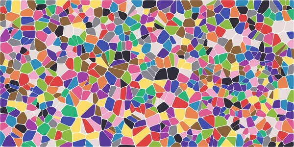 Vitray renkli voronoi fileto, vektör soyut ile. Düzensiz hücre arka plan deseni. 2D geometrik şekiller kılavuz. En boy oranı 2:1