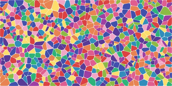 Vitray renkli voronoi fileto, vektör soyut ile. Düzensiz hücre arka plan deseni. 2D geometrik şekiller kılavuz. En boy oranı 2:1