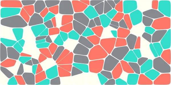 Vitray renkli voronoi fileto, vektör soyut ile. Düzensiz hücre arka plan deseni. 2D geometrik şekiller kılavuz. En boy oranı 2:1