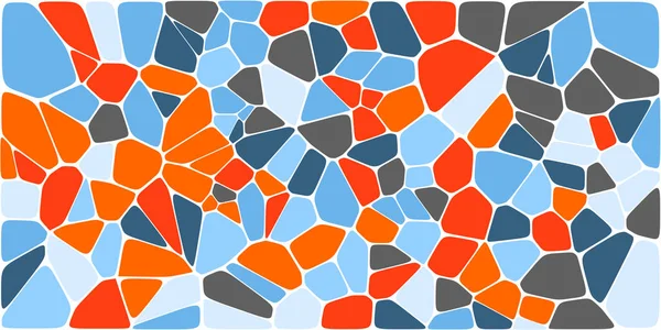Vitray renkli voronoi fileto, vektör soyut ile. Düzensiz hücre arka plan deseni. 2D geometrik şekiller kılavuz. En boy oranı 2:1