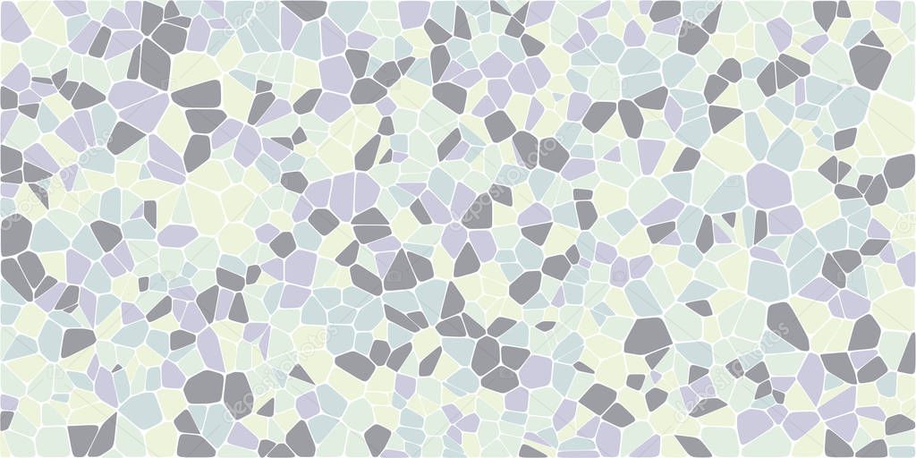 Stained glass colorful voronoi with fillet, vector abstract. Irregular cells background pattern. 2D Geometric shapes grid. Aspect Ratio 2:1