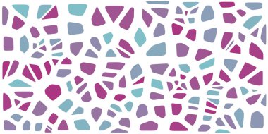 Vitray renkli voronoi fileto, vektör soyut ile. Düzensiz hücre arka plan deseni. 2D geometrik şekiller kılavuz. En boy oranı 2:1