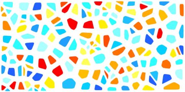 Vitray renkli voronoi fileto, vektör soyut ile. Düzensiz hücre arka plan deseni. 2D geometrik şekiller kılavuz. En boy oranı 2:1