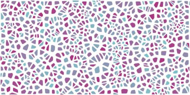 Vitray renkli voronoi fileto, vektör soyut ile. Düzensiz hücre arka plan deseni. 2D geometrik şekiller kılavuz. En boy oranı 2:1