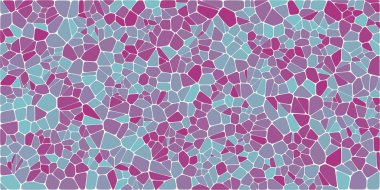 Vitray renkli voronoi fileto, vektör soyut ile. Düzensiz hücre arka plan deseni. 2D geometrik şekiller kılavuz. En boy oranı 2:1