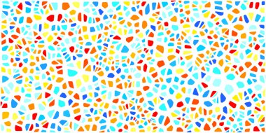 Vitray renkli voronoi fileto, vektör soyut ile. Düzensiz hücre arka plan deseni. 2D geometrik şekiller kılavuz. En boy oranı 2:1