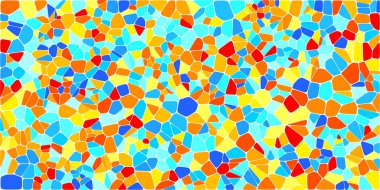 Vitray renkli voronoi fileto, vektör soyut ile. Düzensiz hücre arka plan deseni. 2D geometrik şekiller kılavuz. En boy oranı 2:1