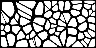 Vitray renkli voronoi fileto, vektör soyut ile. Düzensiz hücre arka plan deseni. 2D geometrik şekiller kılavuz. En boy oranı 2:1