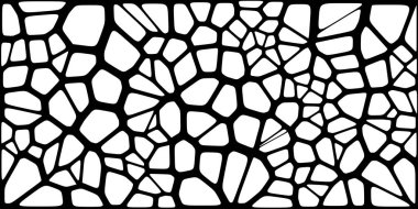 Vitray renkli voronoi fileto, vektör soyut ile. Düzensiz hücre arka plan deseni. 2D geometrik şekiller kılavuz. En boy oranı 2:1
