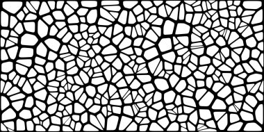 Vitray renkli voronoi fileto, vektör soyut ile. Düzensiz hücre arka plan deseni. 2D geometrik şekiller kılavuz. En boy oranı 2:1