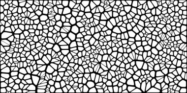 Vitray renkli voronoi fileto, vektör soyut ile. Düzensiz hücre arka plan deseni. 2D geometrik şekiller kılavuz. En boy oranı 2:1