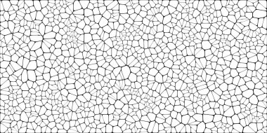 Vitray renkli voronoi fileto, vektör soyut ile. Düzensiz hücre arka plan deseni. 2D geometrik şekiller kılavuz. En boy oranı 2:1