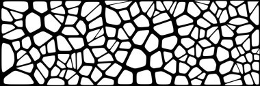 Vitray renkli voronoi fileto, vektör soyut ile. Düzensiz hücre arka plan deseni. 2D geometrik şekiller kılavuz. En boy oranı 2:1