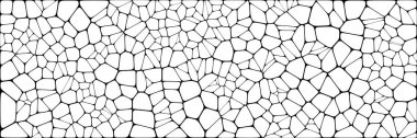 Vitray renkli voronoi fileto, vektör soyut ile. Düzensiz hücre arka plan deseni. 2D geometrik şekiller kılavuz. En boy oranı 2:1