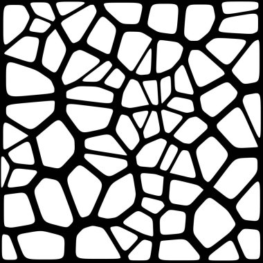 Vitray renkli voronoi fileto, vektör soyut ile. Düzensiz hücre arka plan deseni. 2D geometrik şekiller kılavuz. En boy oranı 2:1