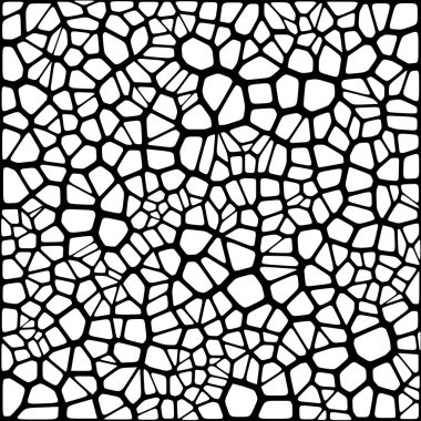 Vitray renkli voronoi fileto, vektör soyut ile. Düzensiz hücre arka plan deseni. 2D geometrik şekiller kılavuz. En boy oranı 2:1
