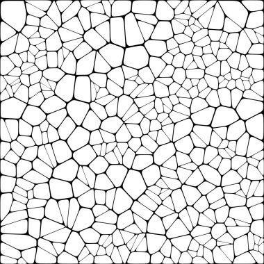 Vitray renkli voronoi fileto, vektör soyut ile. Düzensiz hücre arka plan deseni. 2D geometrik şekiller kılavuz. En boy oranı 2:1