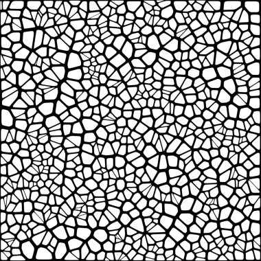 Vitray renkli voronoi fileto, vektör soyut ile. Düzensiz hücre arka plan deseni. 2D geometrik şekiller kılavuz. En boy oranı 2:1