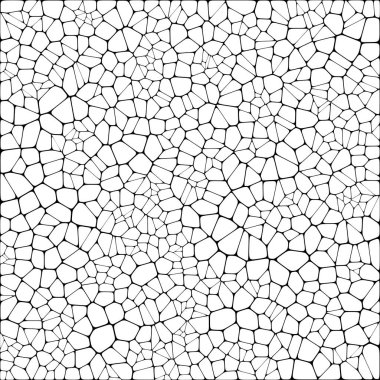 Vitray renkli voronoi fileto, vektör soyut ile. Düzensiz hücre arka plan deseni. 2D geometrik şekiller kılavuz. En boy oranı 2:1