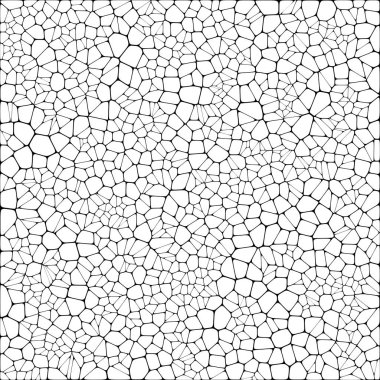 Vitray renkli voronoi fileto, vektör soyut ile. Düzensiz hücre arka plan deseni. 2D geometrik şekiller kılavuz. En boy oranı 2:1