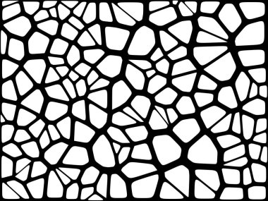 Vitray renkli voronoi fileto, vektör soyut ile. Düzensiz hücre arka plan deseni. 2D geometrik şekiller kılavuz. En boy oranı 2:1