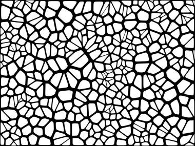 Vitray renkli voronoi fileto, vektör soyut ile. Düzensiz hücre arka plan deseni. 2D geometrik şekiller kılavuz. En boy oranı 2:1