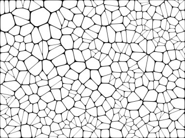 Vitray renkli voronoi fileto, vektör soyut ile. Düzensiz hücre arka plan deseni. 2D geometrik şekiller kılavuz. En boy oranı 2:1