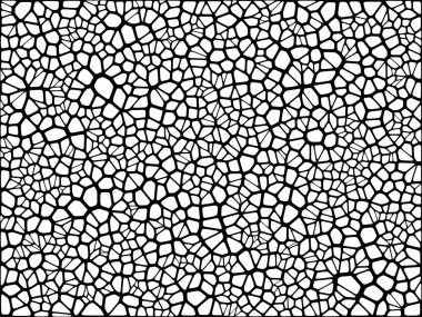 Vitray renkli voronoi fileto, vektör soyut ile. Düzensiz hücre arka plan deseni. 2D geometrik şekiller kılavuz. En boy oranı 2:1