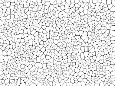 Vitray renkli voronoi fileto, vektör soyut ile. Düzensiz hücre arka plan deseni. 2D geometrik şekiller kılavuz. En boy oranı 2:1