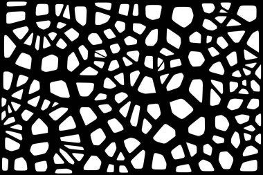 Vitray renkli voronoi fileto, vektör soyut ile. Düzensiz hücre arka plan deseni. 2D geometrik şekiller kılavuz. En boy oranı 2:1