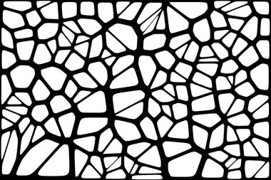 Vitray renkli voronoi fileto, vektör soyut ile. Düzensiz hücre arka plan deseni. 2D geometrik şekiller kılavuz. En boy oranı 2:1