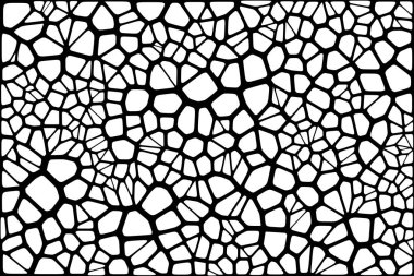 Vitray renkli voronoi fileto, vektör soyut ile. Düzensiz hücre arka plan deseni. 2D geometrik şekiller kılavuz. En boy oranı 2:1