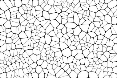 Vitray renkli voronoi fileto, vektör soyut ile. Düzensiz hücre arka plan deseni. 2D geometrik şekiller kılavuz. En boy oranı 2:1