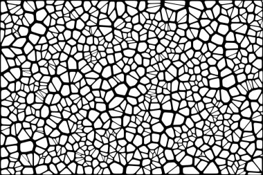Vitray renkli voronoi fileto, vektör soyut ile. Düzensiz hücre arka plan deseni. 2D geometrik şekiller kılavuz. En boy oranı 2:1